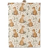Aonimonis Prairie Dog Blanket Gifts for Girls Boys Kids, Soft Warm Cozy Flannel Blankets for Home, Bedroom, Travel, Couch, Camping, Woodland Flower and Animal Throw, Rustic Nature Decor 50x60 Inch