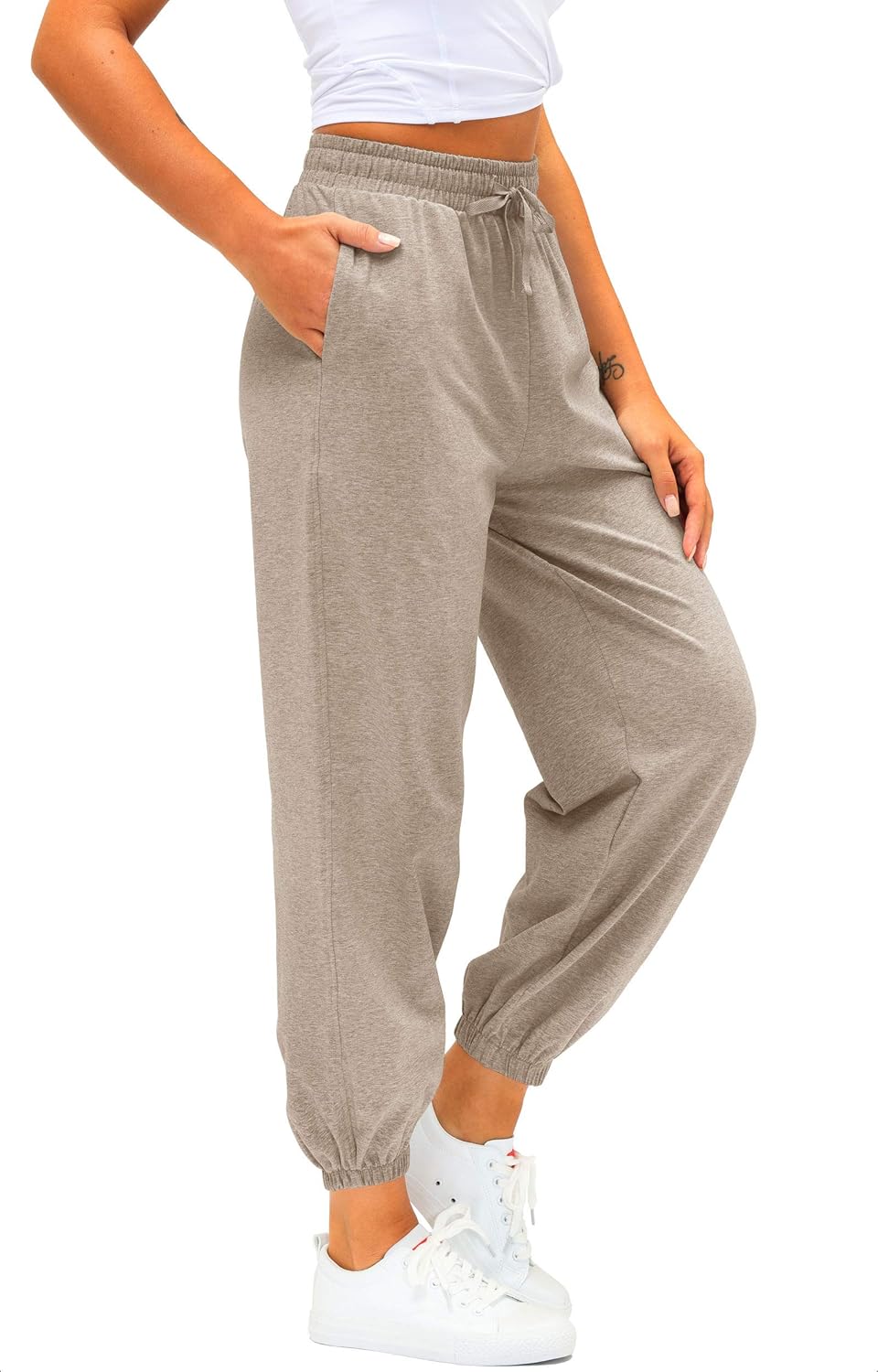 Women's Cotton Sweatpants High Waisted Pants with Pockets Athletic Fit Joggers for Women Lounge, Jogging at  Women’s Clothing store
