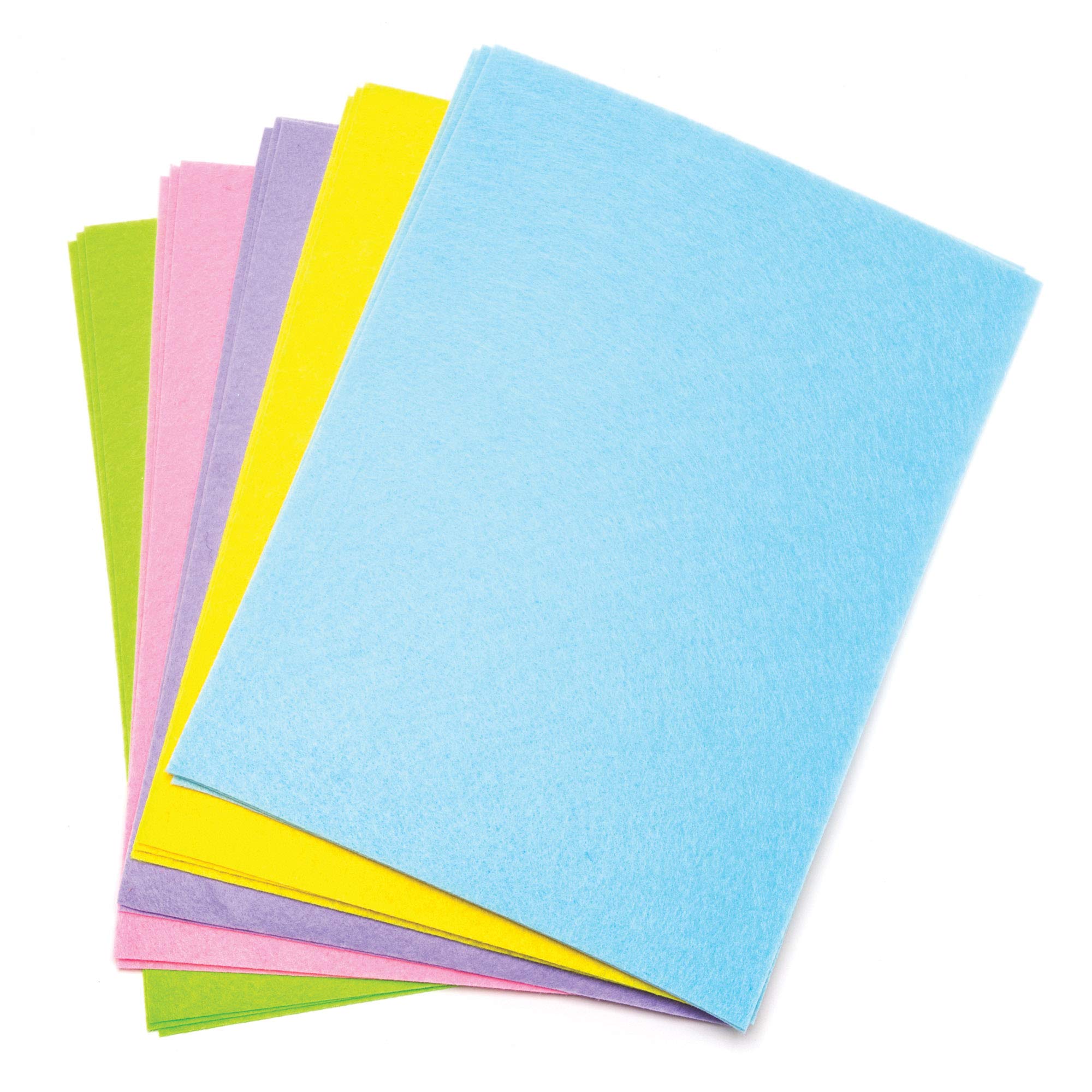 Baker Ross AW111 Pastel Felt Sheets Value Pack, Ideal for Cutting, Designing, Sewing and Decorating Art and Craft Projects (Pack of 15) Assorted, 2.0 cm*38.0 cm*25.0 cm