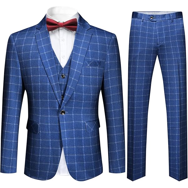 スーツ vintage blue 3peace suit Mens Classic 3 Piece Suit Navy Blue Pocket Chain Wedding