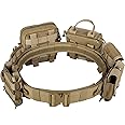 BOMTURN Tactical Battle Belt with Pouches Accessories Law Enforcement Duty Combat Military Utility Police Belt 8ps