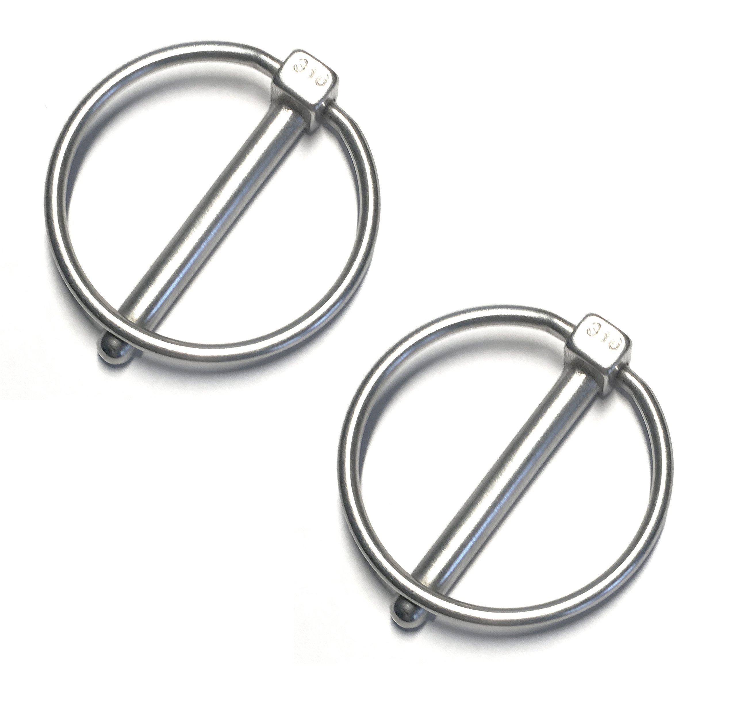 Stainless Steel 316 Linch Pin Ring Catch 8mm or 5/16" Marine Grade 2 Pieces