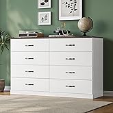 LINSY HOME 8 Drawer Dresser for Bedroom, 54" Wide Chest of Drawers, Modern TV Stand Dressers with Wood Frame and Metal Handle