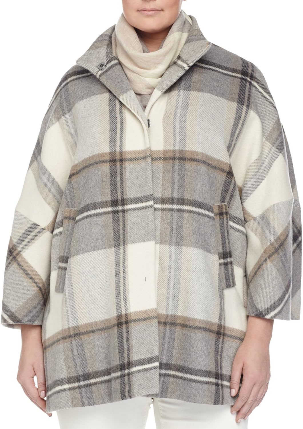 marina fringed plaid coat