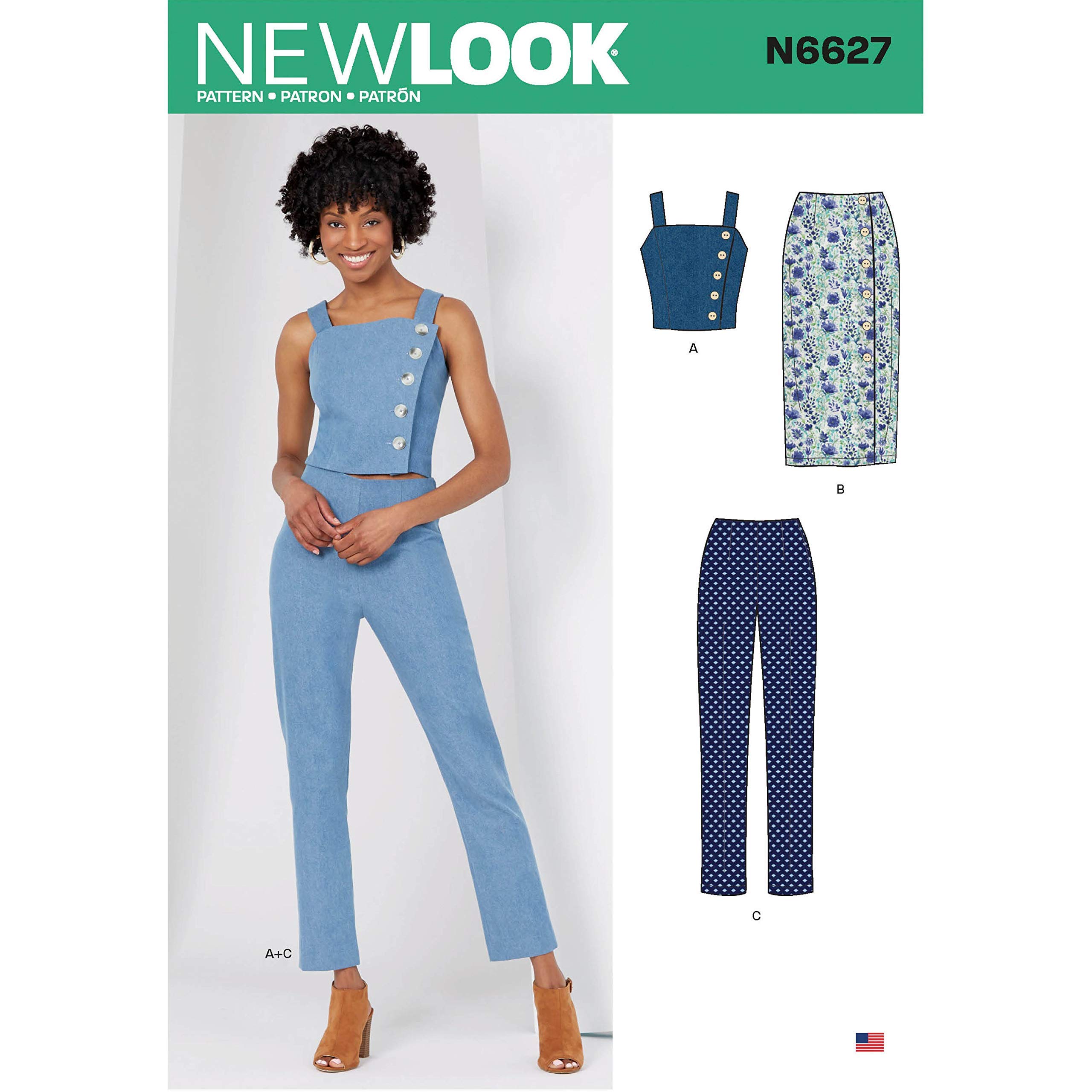 New Look Sewing Pattern N6627 Misses' Top, Skirt, and Pants, White