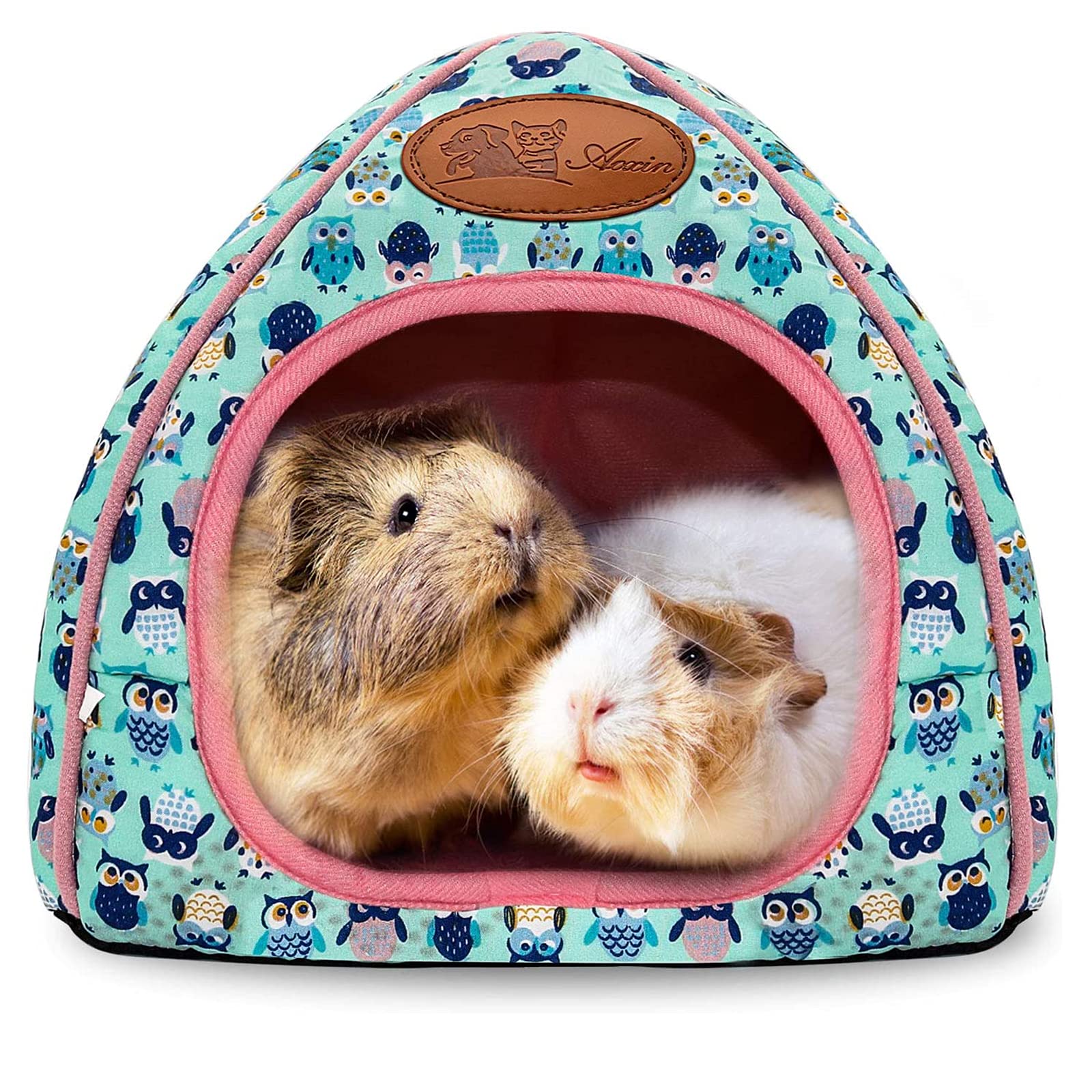 RANYPET Guinea Pig Bed, Cave Cozy Hamster House Large Hideout for Guinea pig Ferret Hedgehog Chinchilla Bearded Dragon Winter Nest Hamster Accessories Sky Blue