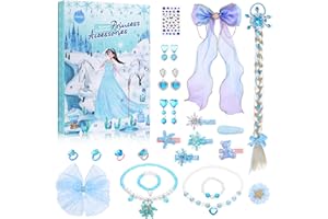 LEMESO Christmas Gift for Girls Advent Calendar 2023 Princess Advent Calendar Hair Clips Hairpin Hair Accessories Ornaments Necklace Bracelet