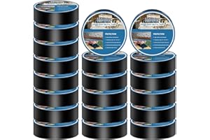 Heelos Joist Tape for Decking 1-5/8""×50,20 Pack Weather-Resistant Deck Joist Tape Butyl Joist Tape,Waterproof Joist Tape for Flashing Deck Joists and Beams Building Joists, Black