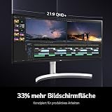 LG 38WN95CP-W 38 inch Curved UltraWide 3840x1600 Nano IPS HDR10 Monitor view 3