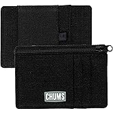 Chums Bandit Zip Compact Wallet - Slim RFID Wallet for Men & Women with Coin Pouch (Black)