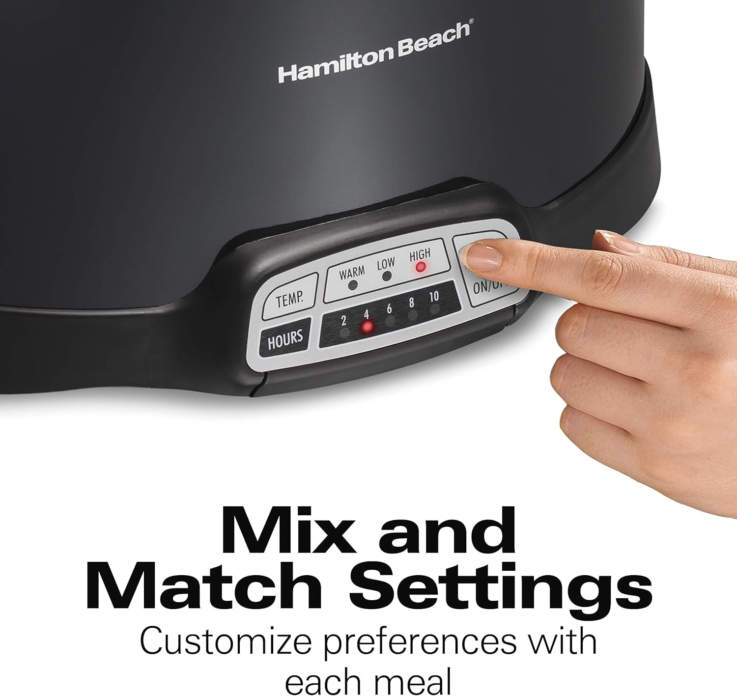 Hamilton Beach Portable 7-Quart Programmable Slow Cooker With Lid Latch Strap for Easy Transport, Dishwasher-Safe Crock, Black (33474): Kitchen & Dining