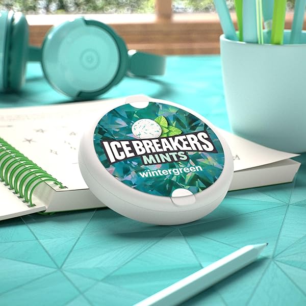 ICE BREAKERS WINTERGREEN SUGAR FREE MINTS TINS, 1.5 OZ (8 COUNT)