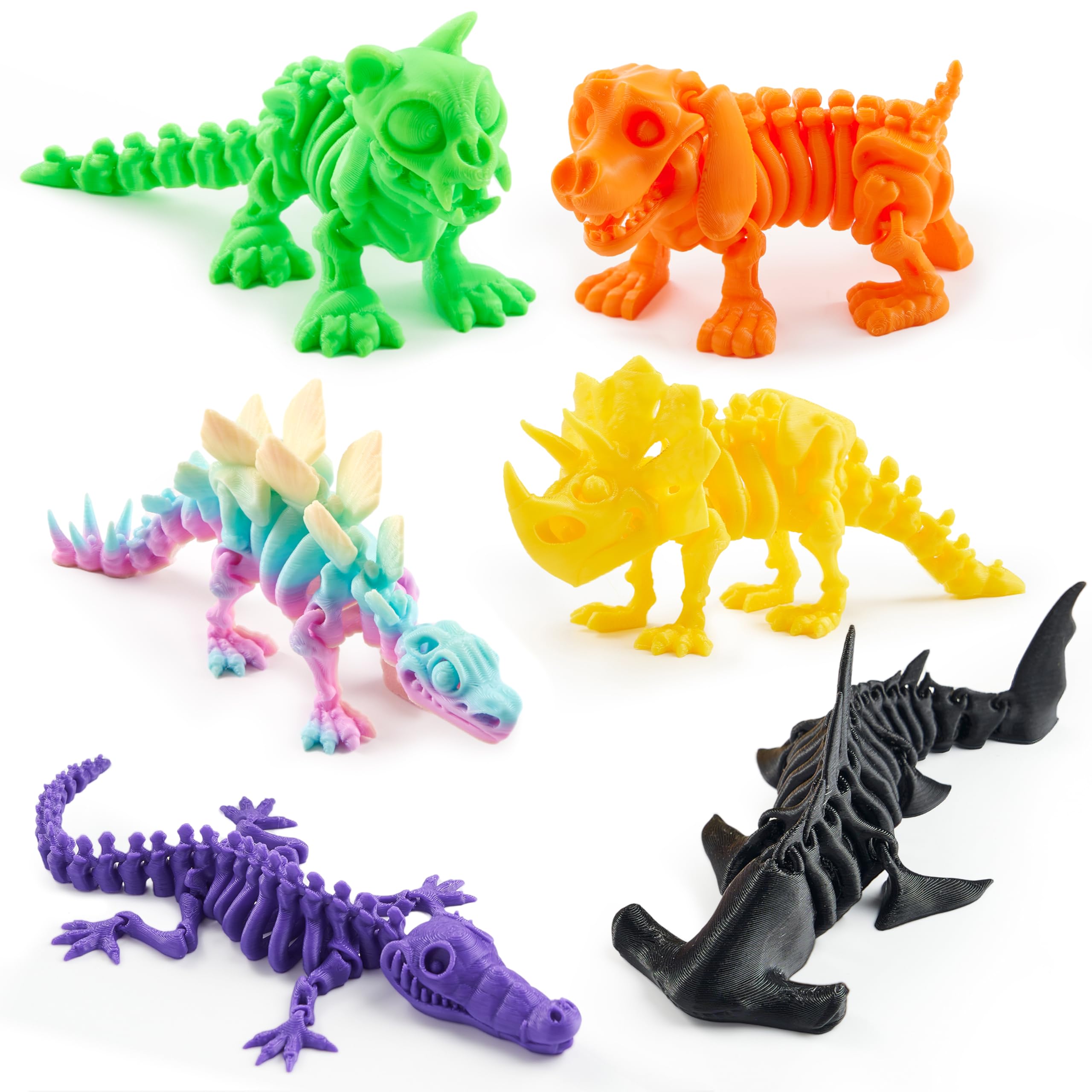 Photo 1 of **partial set**JOYIN 6 PCS Halloween 3D Printed Skeleton Toys, Flexible 3D Printed Animals Fidget Toys for Halloween Party Favor Goodie Bag Fillers, Kids Student School Classroom Prize
