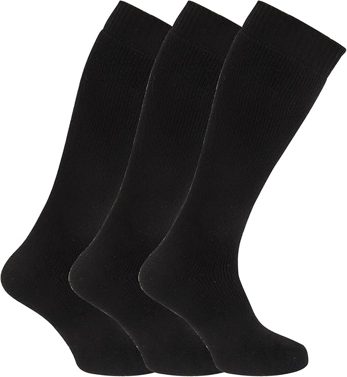 Mens Thermal Wool Blend Long Wellington Boot Socks (Pack Of 3) (UK Shoe