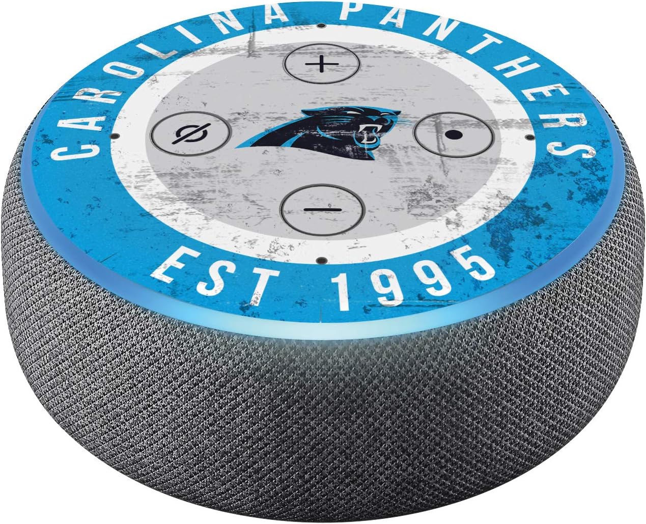 Head Case Designs Officially Licensed NFL Team Colour Distressed Carolina Panthers Matte Vinyl Sticker Skin Decal Cover Compatible with Amazon Echo Dot (3rd Gen)