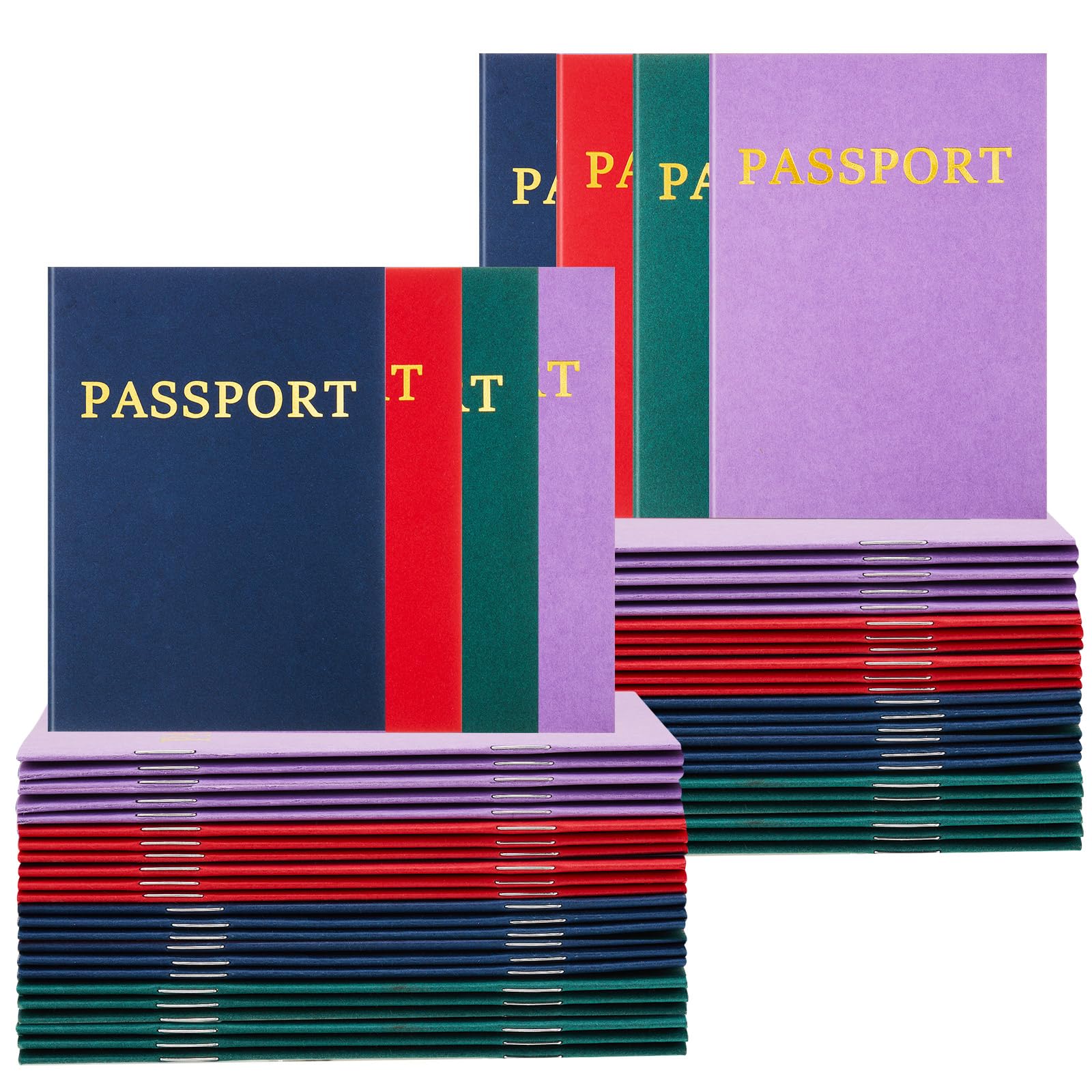 Photo 1 of Lewtemi 48 Pcs Kids Blank Passport Notebook Pretend Pass Port Party Favor Fake Passport Travel Journal for Collect Stamper School Classroom Supplies, 4" x 5.7" (Colorful)
