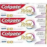 Colgate Total Active Prevention Gum Protect Whitening Toothpaste, Whitening Gum Toothpaste for Inflammation, Redness, Bleedin