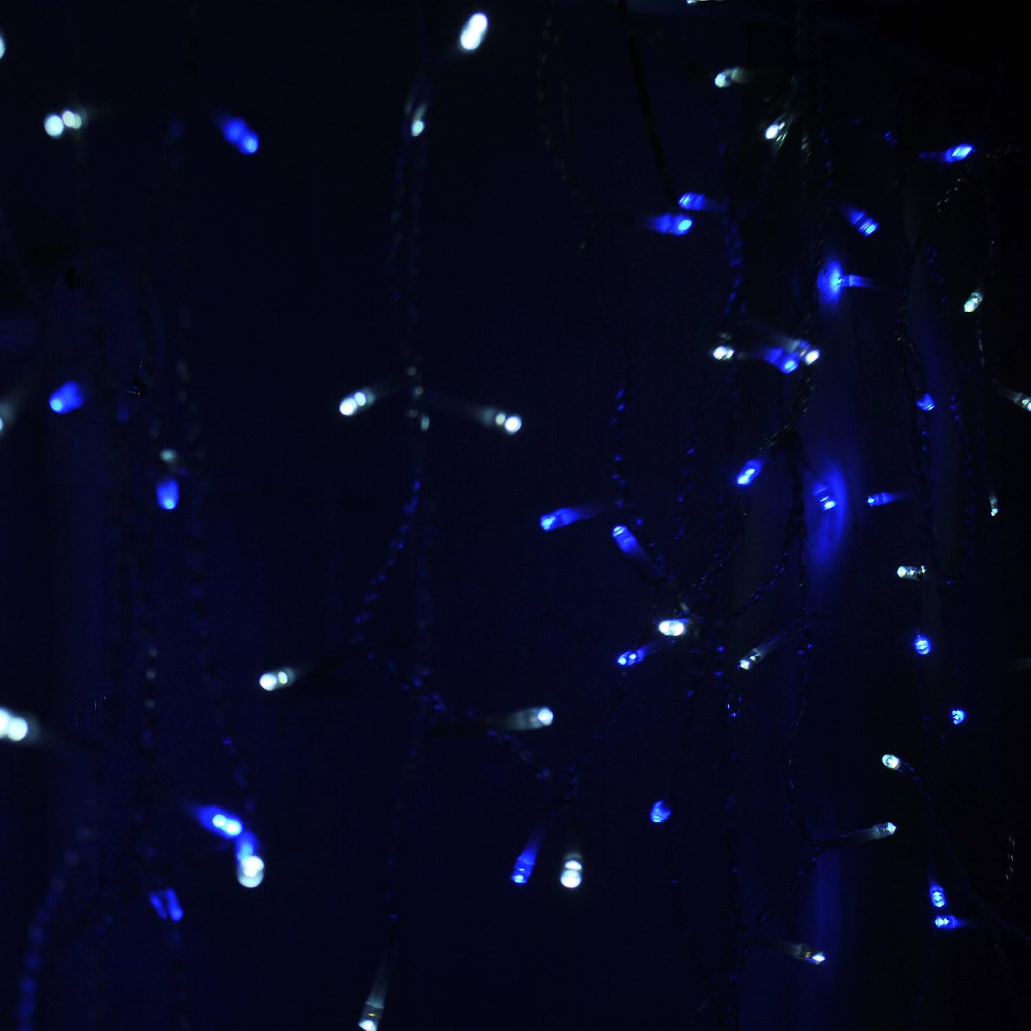LightsGo Icicle Fairy Lights Outdoor Indoor LED Fairy Lights 400LED 10M, Blue and White - 8/16H Timer, 8 Modes, Memory - Image 3