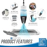 TDBS Microfibre Floor Spray Mop 600ML 3 Pads 360° Swivel Scraper view 8
