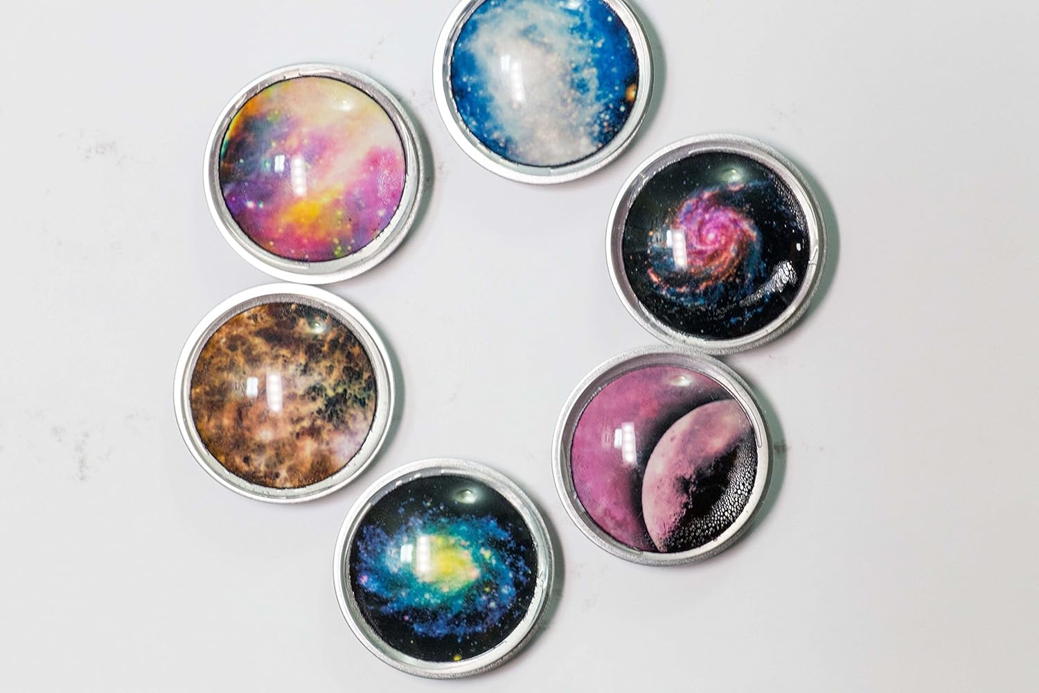 Space Set of six spacey/galactic/lunar