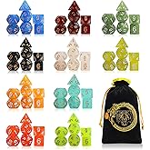 CiaraQ DND dice Set 10x7 Polyhedral Dice (70 pcs) for Dungeons and Dragons RPG MTG Role Playing Table Games with 1 Drawstring