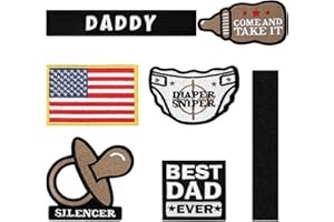 Maiteenly 6 Pcs Daddy Tactical Patches Hook and Loop Patch for Dad Tactical Patches Include Pacifier, Bottle, and Flag for Hats Coats Diaper Bags Father's Day Gift(Adorable Daddy,Brown)