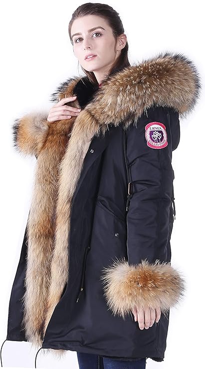 manteau hiver femme vrai fourrure
