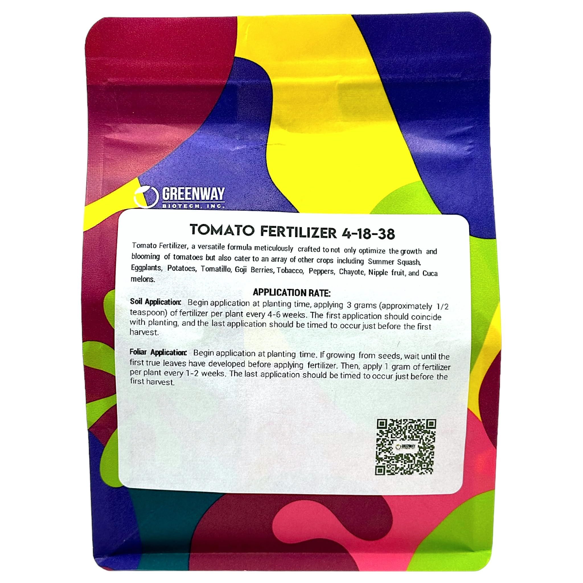 Photo 1 of Greenway Biotech Tomato Fertilizer Powder 4-18-38 Plus Trace Minerals- 100% Water Soluble Includes Essential Chelated Micronutrients- (2 Pounds)