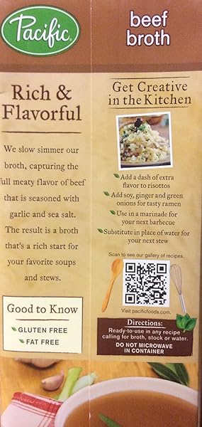 PACIFIC FOODS BEEF BROTH, 32 OZ CARTON