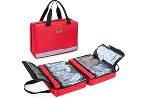 Trunab Small First Aid Kit Bag Empty Portable Emergency Kits Trauma Bag, Ideal for Car, Home, Camping and Hiking, Red Bag Onl