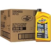 Pennzoil Ultra Platinum Full Synthetic 0W-40 Motor Oil, 1 Quart (6 Pack)