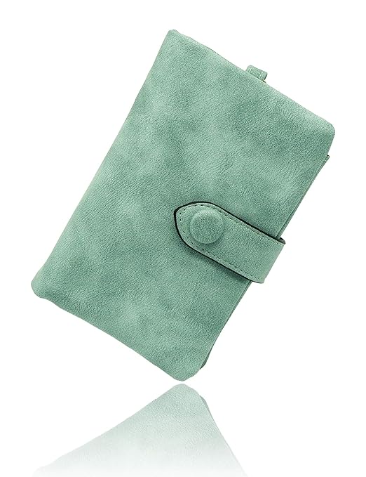 conisy Damen Geldbörse Süß Leder Portemonnaie Frauen Mode Elegant Multi-Card Mädchen kurzer Kleine Geldbeutel (Hellgrün)