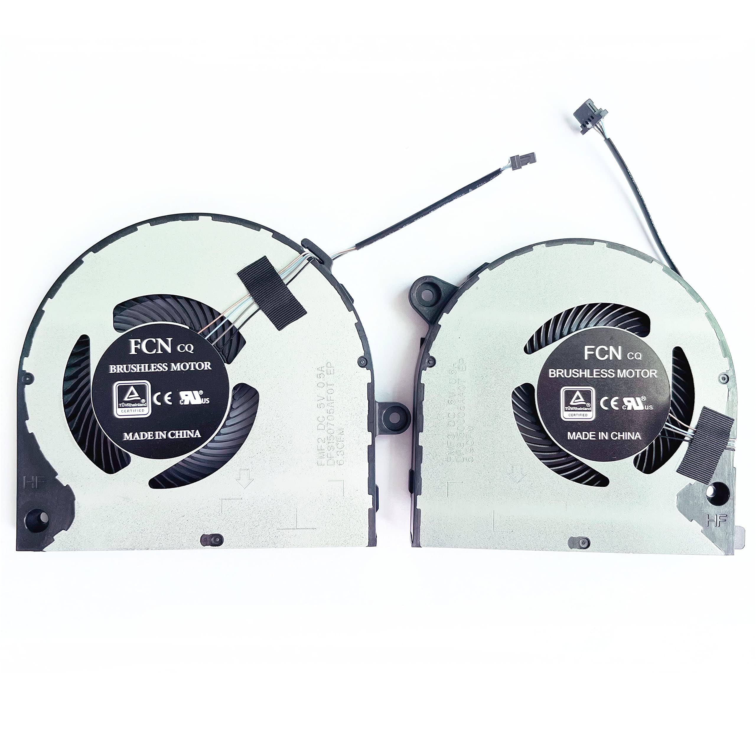 Fleshy Leaf CPU+GPU Cooling Fan Replacement for Dell Vostro 7500 7501 Inspiron 7500 7501 Series DC5V 0.5A DFS150005AA0T FMF3 DFS150705AF0T FMF2 0KGH4R 0YND40