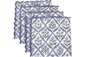 Ridhi Steel Blue Cloth Napkins 100% Pure Cotton Farmhouse Wedding Dinner Napkins for Halloween, Thanksgiving, Holiday Daily Wedding uses Napkins 4-18x18