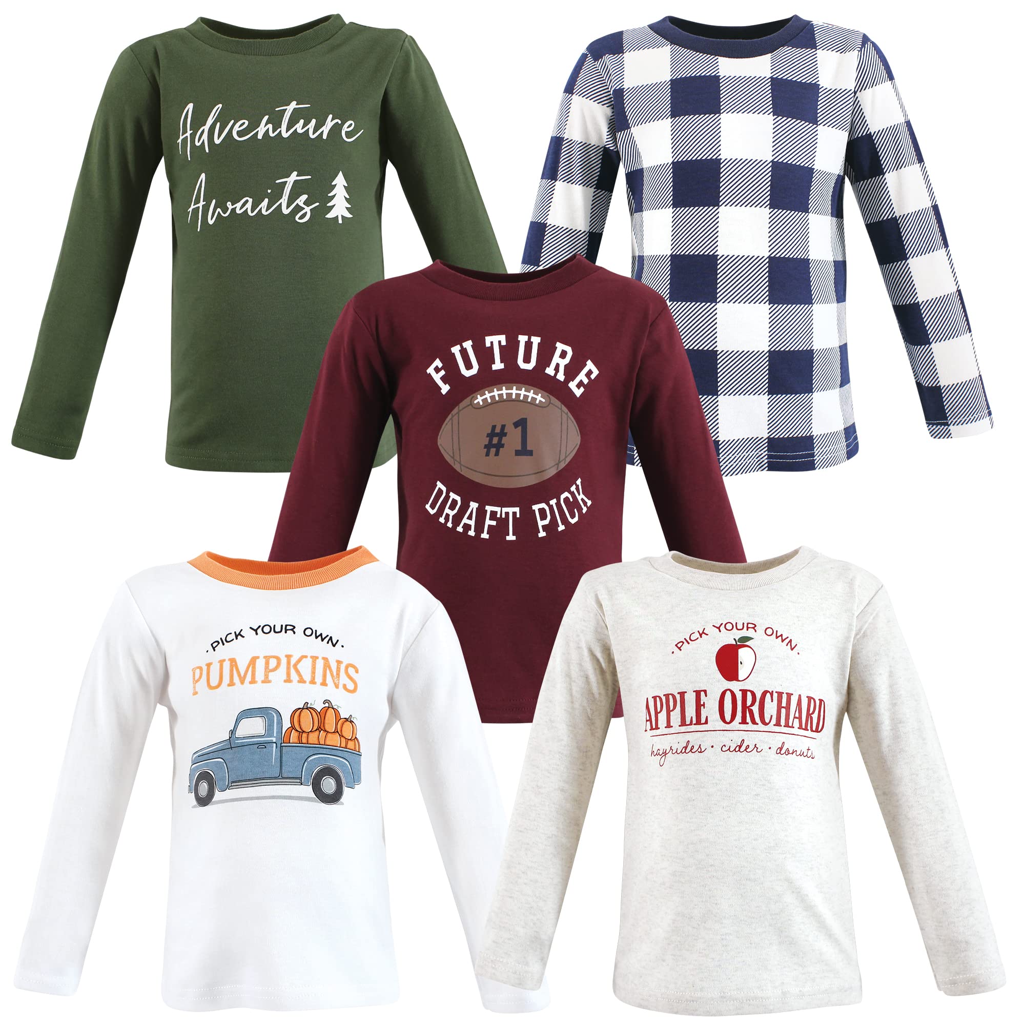 Hudson Baby Unisex Baby Long Sleeve T-Shirts, Fall Activities, 18-24 Months