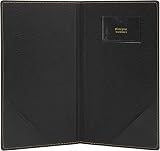 Securit Trendy Faux Leather Bill Presenter Menu Folder with Card Slot Black view 5