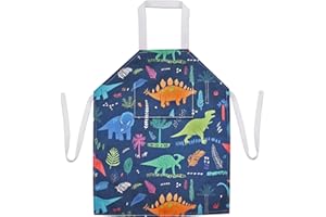Kids Apron 56x45cm Waterproof Baking Painting Cute Animal Cartoon Apron for Toddler Children Boys Girls Gift Party Chef Art G