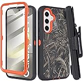 Thousandgear Compatible for Samsung Galaxy S25 2025, Built in Screen Protector, Belt Clip Holster Heavy Duty Defender Case Dustproof Shockproof Protection (Camo)