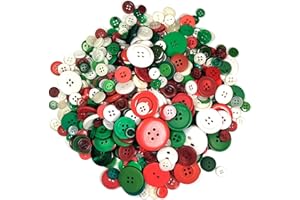 NIIDODKATZI About 600-700 Pcs Christmas Buttons for Crafting 2 and 4 Holes Round Craft for Christmas Party Decorations Sewing DIY Crafts Manual Button Painting, DIY Handmade Ornament