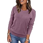 WIHOLL Women 2026 Fashion Pullover Sweater Crew Neck Long Sleeve Shirts Blouse Knit Casual Clouds Top