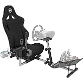 OpenWheeler GEN3 Racing Wheel Simulator Stand Cockpit Black. Compatible with Logitech G923 | G29 | G920 | Thrustmaster | Fanatec Wheels | Xbox One, PS4, PC Platforms