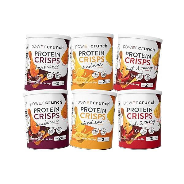 POWER CRUNCH PROTEIN CRISPS VARIETY PACK, CHEDDAR, HOT...