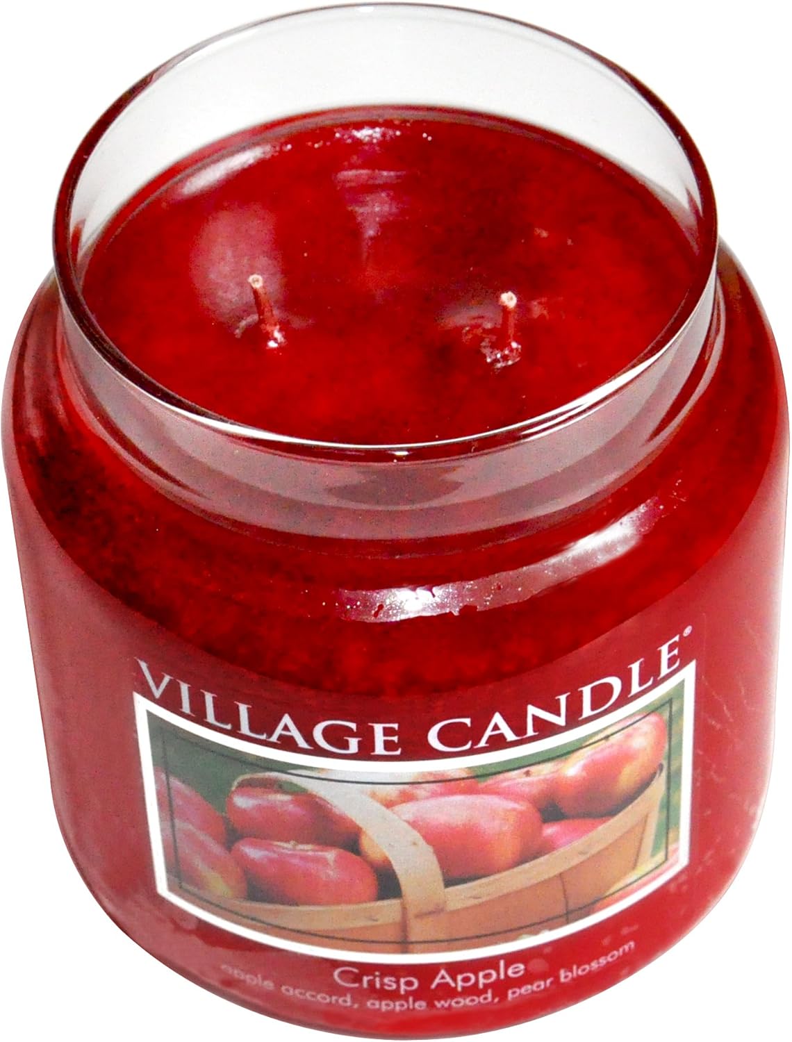 Village Candle Crisp Apple 26 fl oz Glass Jar Scented Candle, Large: Home & Kitchen