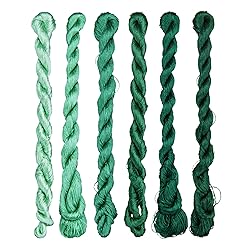 MINGGUXIUYI Natural Silk Thread – 6 Green