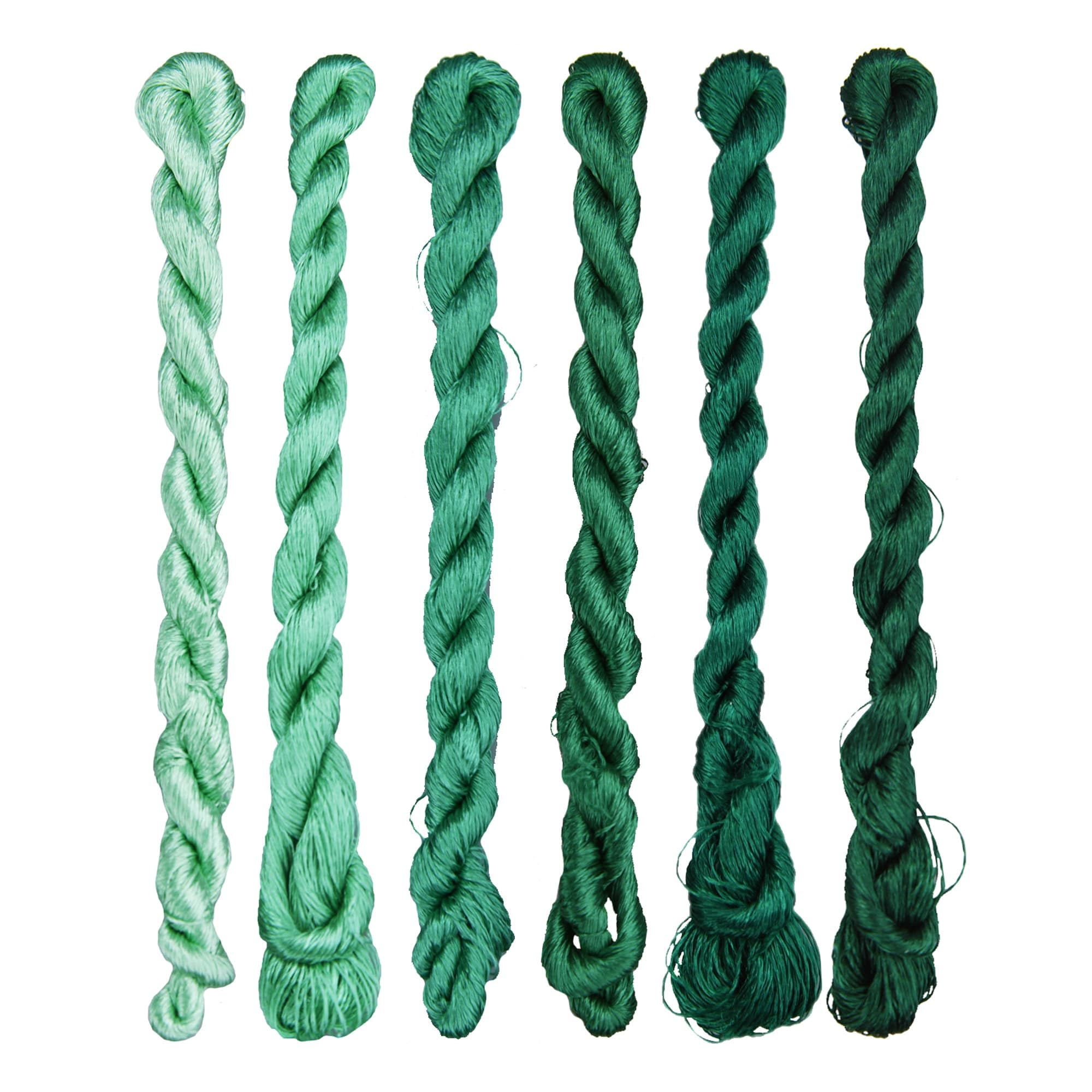 MINGGUXIUYI Natural Silk Thread – 6 Green