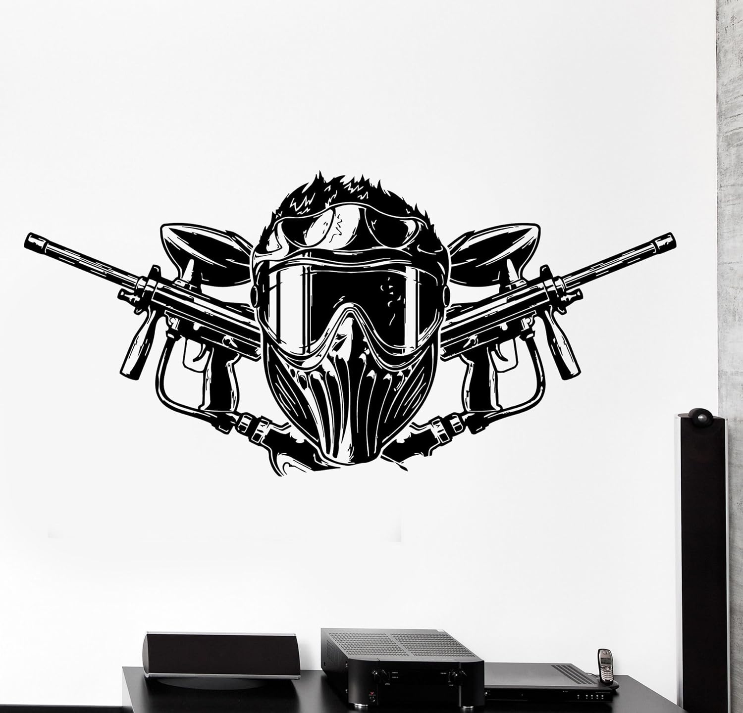 Paintball mask / paintball arena wall decal Home & Kitchen