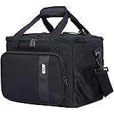 MIER Mens Lunchbox for Work Insulated 24 Cans/15L Large Lunch Bags Leakproof Adult Women Lunch Box Coolers for Travel Beach Picnic Office, Black