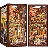 TOYQI DIY Book Nook Kit, Miniature House Dollhouse Kit for Adult and Teens, Book Nook Kits for Adults, Booknook Bookend Alley Model Build with Dust Cover