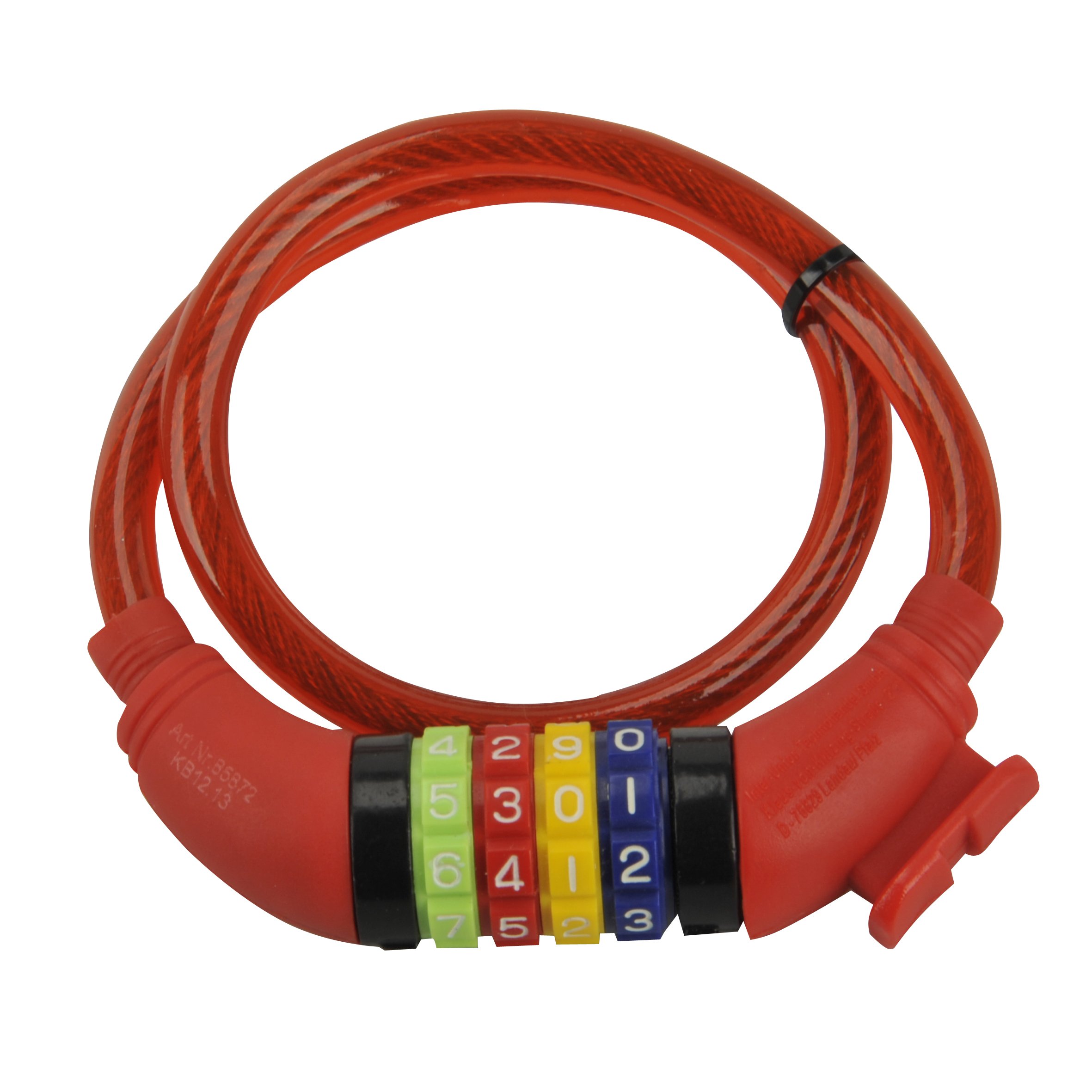 Fischer, cable number lock for children, Red, 60 cm