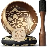 Silent Mind Tibetan Singing Bowl Set with Cushion & Mallet – Beginner Friendly view 1